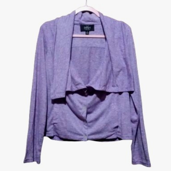 Kardashian Kollection Sweaters - DASH by Kardashian Lavender Marled Drape Front Cardigan